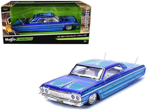 1964 Chevrolet Impala SS Lowrider with Graphics and White Interior "Lowriders" "Maisto Design" Series 1/26 Diecast Model Car by Maisto - Choose Color