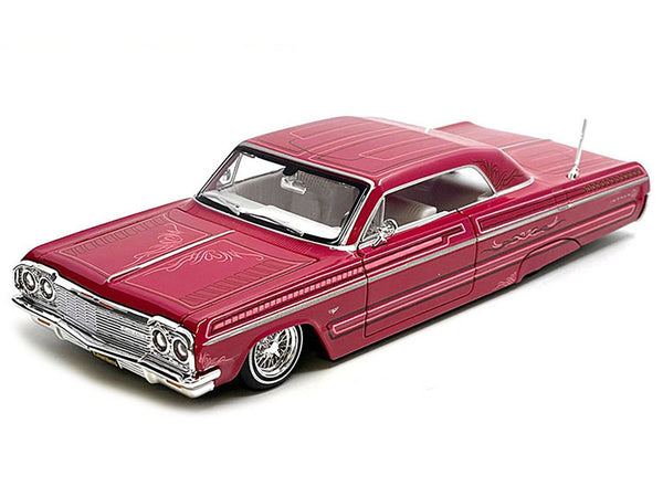 1964 Chevrolet Impala SS Lowrider with Graphics and White Interior "Lowriders" "Maisto Design" Series 1/26 Diecast Model Car by Maisto - Choose Color