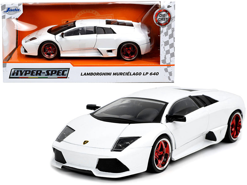 Lamborghini Murcielago LP640 White "Hyper-Spec" 1/24 Diecast Model Car by Jada — physical