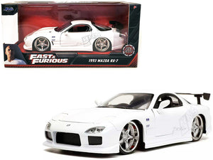 1993 Mazda RX-7 "HKS" White "Fast & Furious" Movie 1/24 Diecast Model Car by Jada — physical