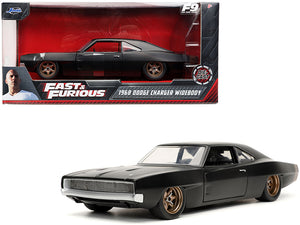 Dom's 1968 Dodge Charger Widebody Matt Black "Fast & Furious 9 F9" (2021) Movie 1/24 Diecast Model Car by Jada — physical
