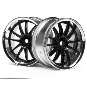 HPI 3286 Work XSA 02C Wheel 26mm Chrome/Black 3mm Offset (2) Sprint 2/E10/Nitro3