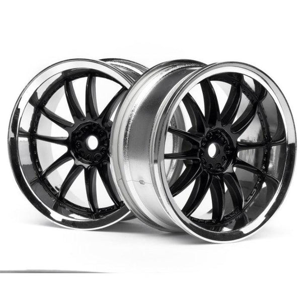 HPI 3286 Work XSA 02C Wheel 26mm Chrome/Black 3mm Offset (2) Sprint 2/E10/Nitro3