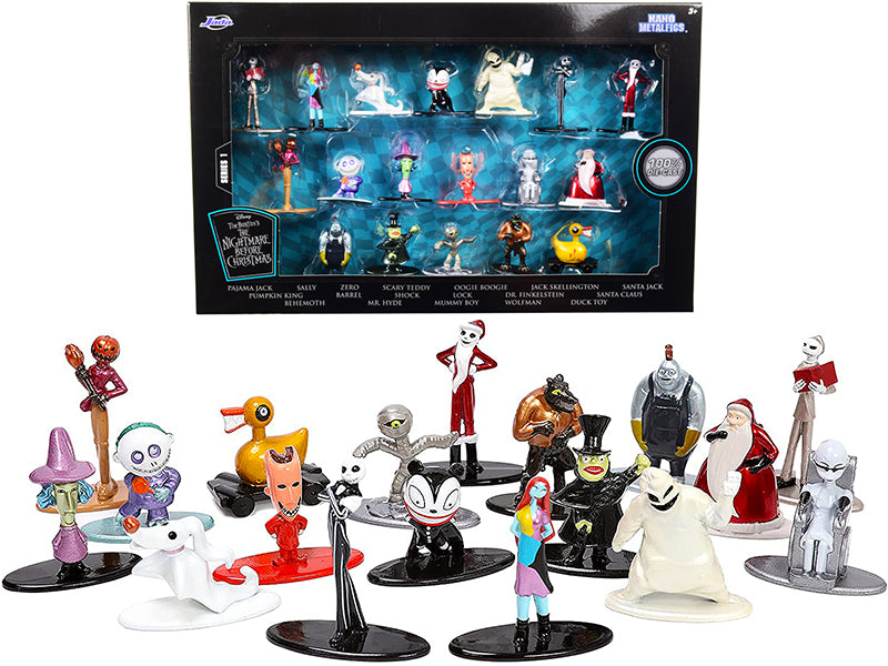 Tim Burton's "The Nightmare Before Christmas" Set of 18 Diecast Figurines "Nano Metalfigs" Series by Jada — physical