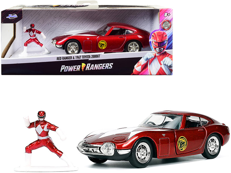 1967 Toyota 2000GT RHD (Right Hand Drive) Red Metallic and Red Ranger Diecast Figurine "Power Rangers" "Hollywood Rides"