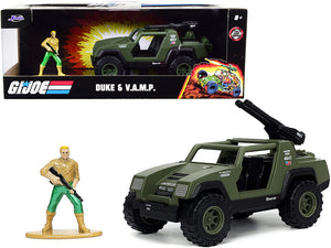 V.A.M.P. Olive Green and Duke Diecast Figurine "G.I. Joe" "Hollywood Rides" Series 1/32 Diecast Model Car by Jada — physical