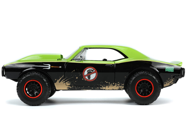 1967 Chevrolet Camaro Offroad Bright Green and Matt Black (Dirty Version) and Raphael Diecast Figure "Teenage Mutant Ninja Turtles" "Hollywood Rides" Series 1/24 Diecast Model Car by Jada
