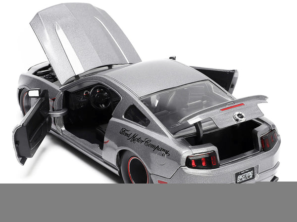 2010 Ford Mustang GT Gray Metallic with Flames "Ford Motor Company" "Bigtime Muscle" Series 1/24 Diecast Model Car by Jada