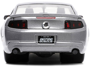 2010 Ford Mustang GT Gray Metallic with Flames "Ford Motor Company" "Bigtime Muscle" Series 1/24 Diecast Model Car by Jada