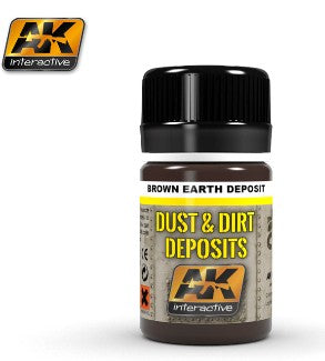 Black Forest® Hobby Supply Co AK Interactive 4063 Dust & Deposit Brown Earth Enamel Paint 35ml Bottle — Glues, Paints, Tools