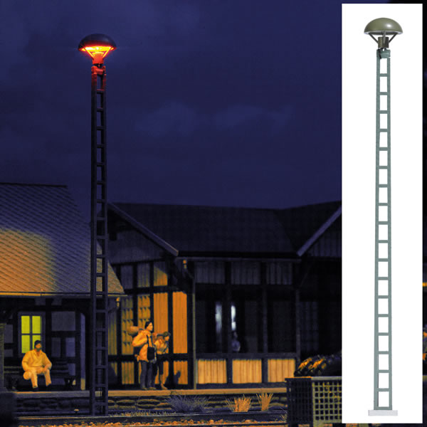 Black Forest® Hobby Supply Co Busch 4114 HO Scale Mushroom-Top Platform Light with Lattice Mast — HO Scale Lighting > Busch