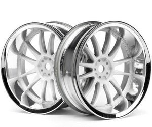HPI Racing 3285 Work XSA 02C Whl 26mm Chrome/White 9mm Offset(2) Sprint 2 / Nitro Rs 4