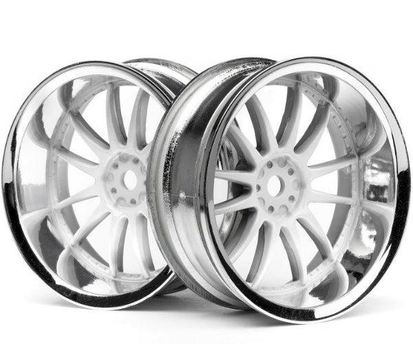 HPI Racing 3285 Work XSA 02C Whl 26mm Chrome/White 9mm Offset(2) Sprint 2 / Nitro Rs 4