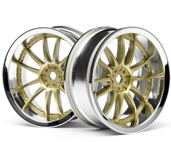 HPI 3298 Work XSA O2C Wheel 26mm Chrome/Gold 6mm Offset(2) NItro 3 / Nitro RS4 3