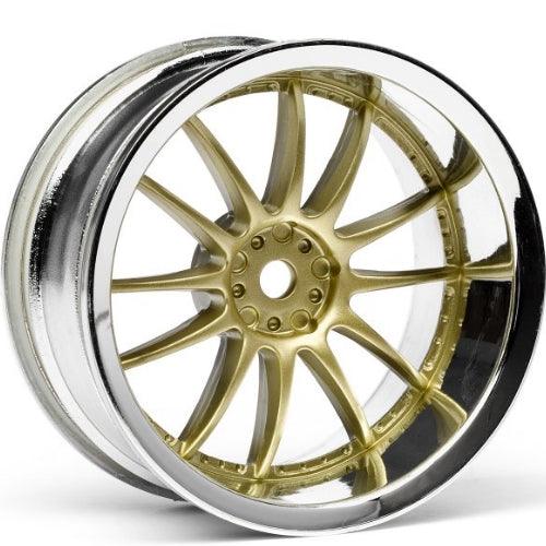 HPI 3298 Work XSA O2C Wheel 26mm Chrome/Gold 6mm Offset(2) NItro 3 / Nitro RS4 3
