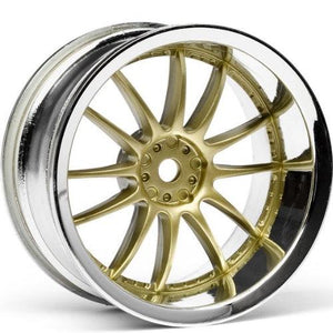 HPI 3298 Work XSA O2C Wheel 26mm Chrome/Gold 6mm Offset(2) NItro 3 / Nitro RS4 3
