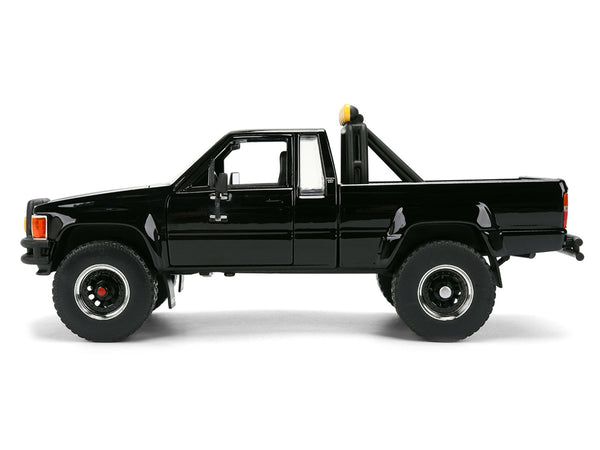 1985 Toyota SR5 Pickup Truck Black with Marty's Skateboard "Back to the Future" (1985) Movie "Hollywood Rides" Series 1/24 Diecast Model Car by Jada