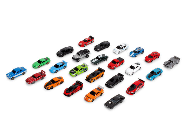 25 Years of Fast & Furious Advent Calendar Set of 24 Nano Cars "Nano Hollywood Rides" Series Diecast Model Cars by Jada