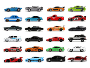 25 Years of Fast & Furious Advent Calendar Set of 24 Nano Cars "Nano Hollywood Rides" Series Diecast Model Cars by Jada