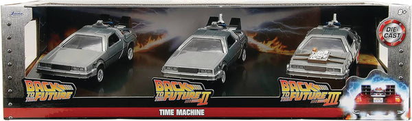 Back to the Future Hollywood Rides 1:32 scale DeLorean Time Machine 3-Pack