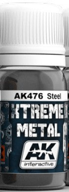 Black Forest® Hobby Supply Co AK Interactive 476 Xtreme Metal: Steel Metallic Paint 30ml Bottle — Glues, Paints, Tools > AK