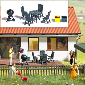 Black Forest® Hobby Supply Co Busch 1190 HO Scale Garden Party/Barbecue Set — HO Scale Scenery > Busch