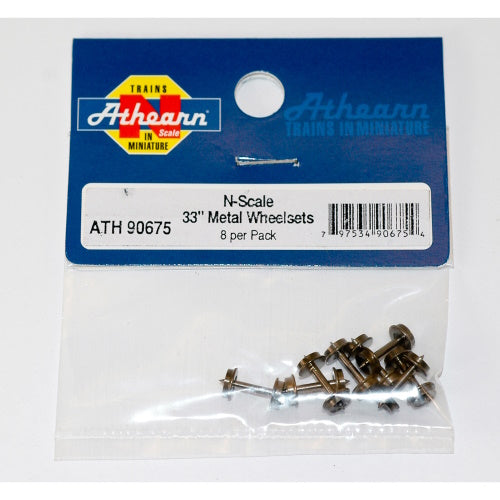 Athearn ATH90675 N 33" Metal Wheel Set (8)