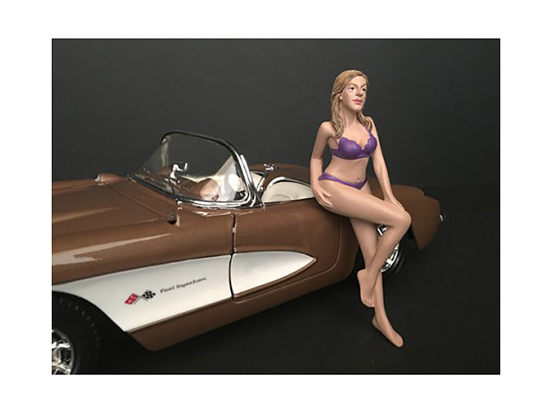 July Bikini Calendar Girl Figurine for 1/24 Scale Models by American Diorama — Scale Model Accessories