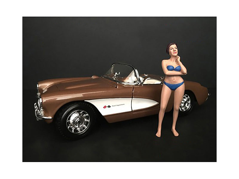 December Bikini Calendar Girl Figurine for 1/24 Scale Models by American Diorama — Scale Model Accessories