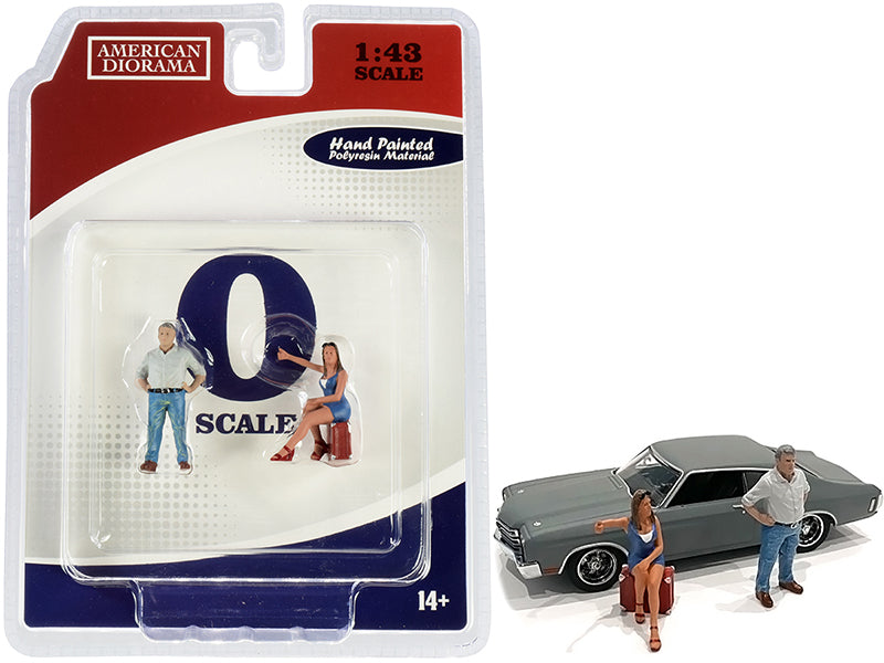70s Style Two Figurines Set III for 1/43 Scale Models by American Diorama — Scale Model Accessories
