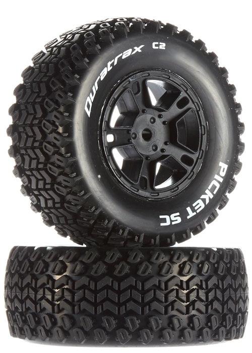 Duratrax DTXC3873 Picket SC C2 Mounted Tires / Wheels SC10 Rear (2)