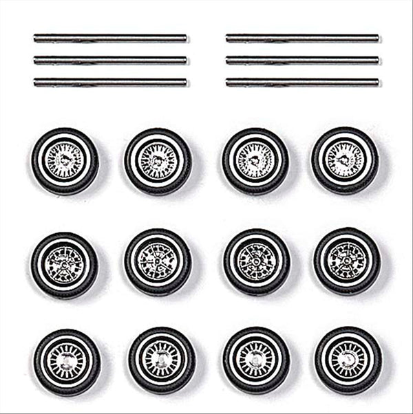 Busch 49959 HO Scale Noble Spoke Wheel & Whitewall Tire Set