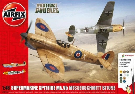 Airfix 50160 1/48 Spitfire Mk Vb & Messerschmitt Bf109E4 Dogfight Doubles Gift S
