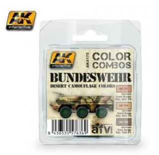 Black Forest® Hobby Supply Co AK Interactive 4175 Color Combos: Bundeswehr Desert Camouflage Acrylic Paint Set — Glues,