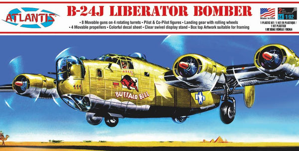 Black Forest® Hobby Supply Co Atlantis Models 218 1/92 B24J Liberator Buffalo Bill Bomber (formerly Revell) — Sci-Fi & Pop