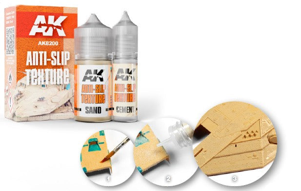 Black Forest® Hobby Supply Co AK Interactive 8200 Anti-Slip 2-Component Texture — Glues, Paints, Tools > AK Interactive