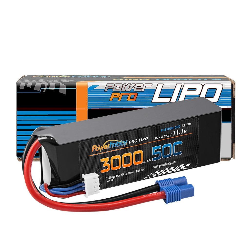Powerhobby 3S 11.1V 3000mAh 50C Lipo Battery w EC3 Connector / Plug