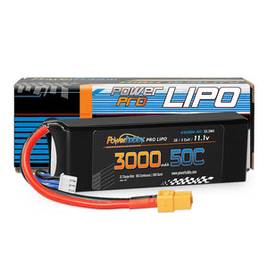 Powerhobby 3S 11.1V 3000mAh 50C Lipo Battery w XT60 Connector / Plug