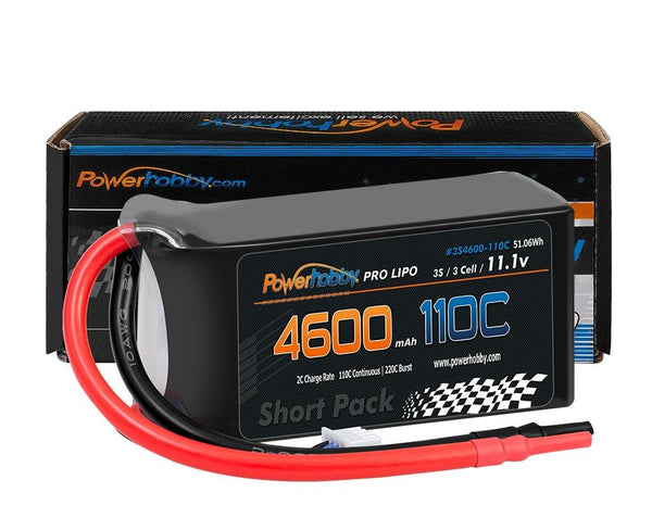 Powerhobby 3S 11.4V 4600mah 110C-220C Short Drag Racing Lipo Battery
