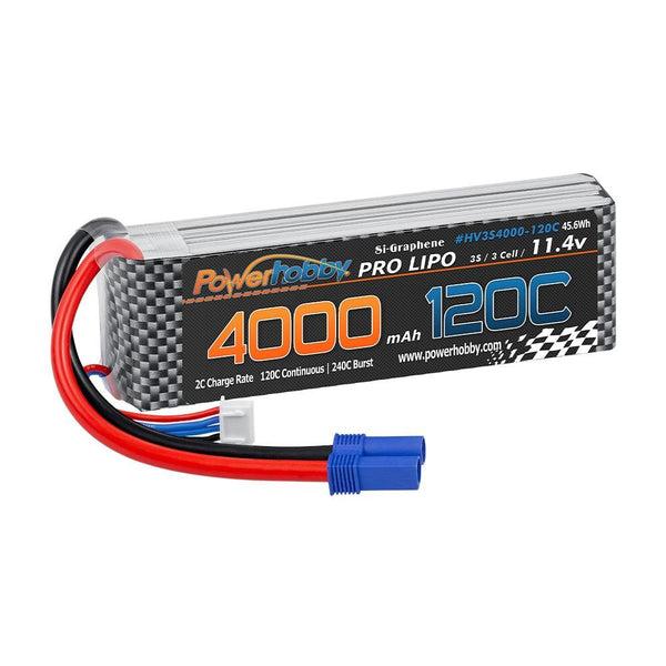 Powerhobby 3s 11.4V 4000mah 120c Graphne + HV Lipo Battery w EC5 Plug