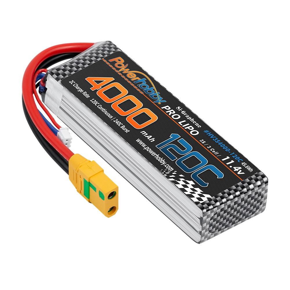 Powerhobby 3s 11.4V 4000mah 120c Graphne + HV Lipo Battery w XT90 Plug