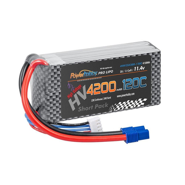 Powerhobby 3s 11.4V 4200mah 120c Graphne + HV Lipo Battery w EC3 plug