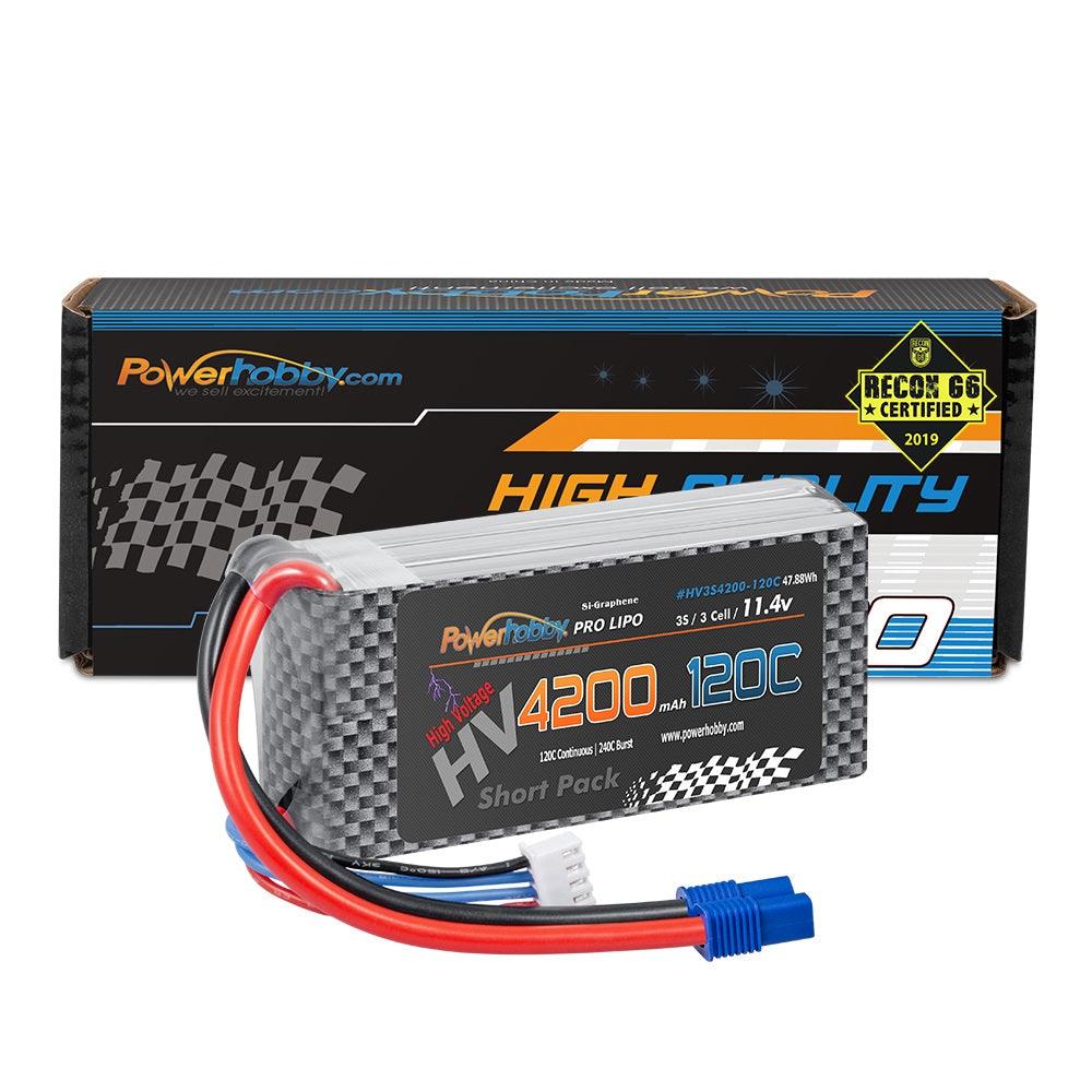Powerhobby 3s 11.4V 4200mah 120c Graphne + HV Lipo Battery w EC3 plug