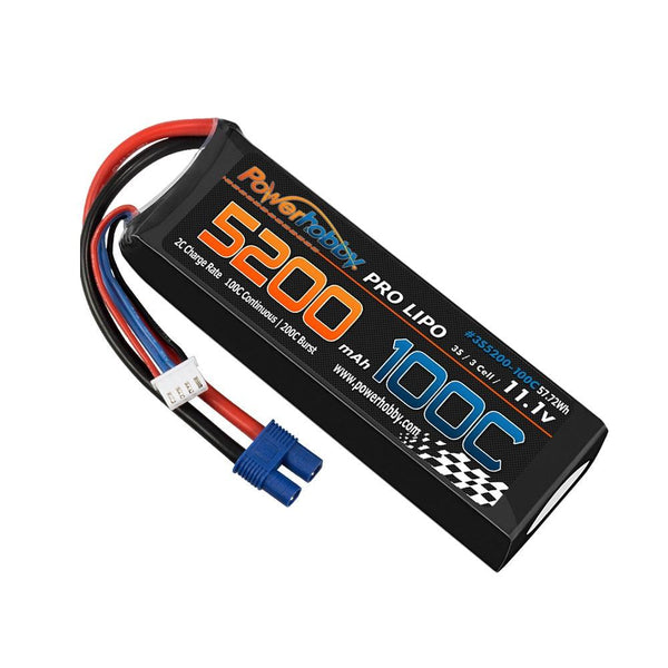 Powerhobby 3s 11.V 5200mah 100C - 200C Lipo Battery w EC3 plug
