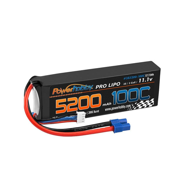 Powerhobby 3s 11.V 5200mah 100C - 200C Lipo Battery w EC3 plug