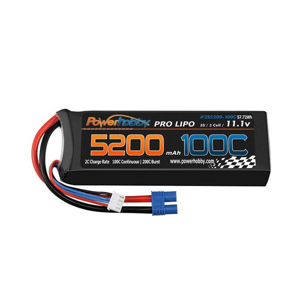 Powerhobby 3s 11.V 5200mah 100C - 200C Lipo Battery w EC3 plug