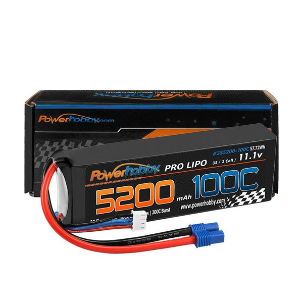 Powerhobby 3s 11.V 5200mah 100C - 200C Lipo Battery w EC3 plug