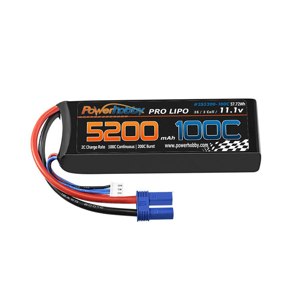 Powerhobby 3s 11.V 5200mah 100C - 200C Lipo Battery w EC5 plug