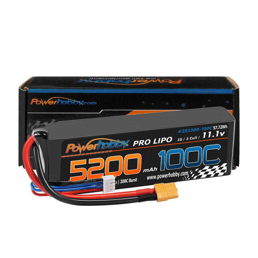 Powerhobby 3s 11.V 5200mah 100C - 200C Lipo Battery w XT60 + Adapter