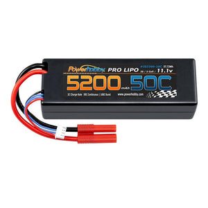 Powerhobby 3s 11.1V 5200mah 50c Lipo Battery W REDCAT 4.0mm Plug Hard Case